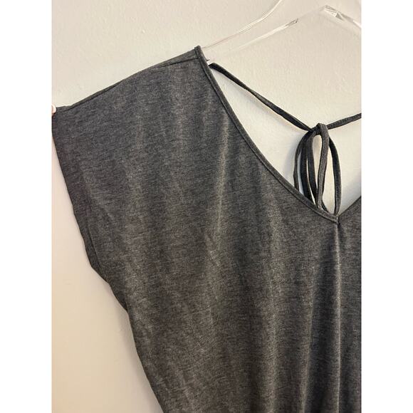 She & Sky Gray Cotton Drawstring Romper Size Small - Picture 3 of 6